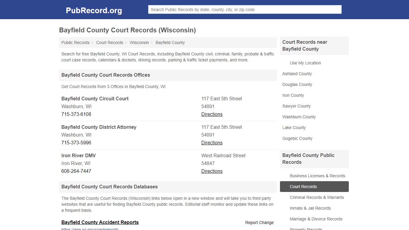 Free Bayfield County Court Records (Wisconsin Court Records)